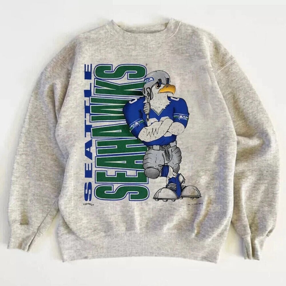 1990s NFL Seattle Seahawks Sweatshirt Ash Color